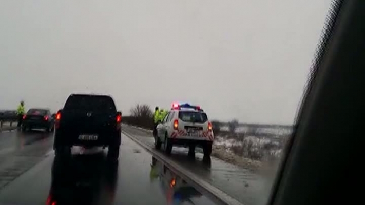 AUTOSTRADA A1: TRAFIC ÎNGREUNAT LA KILOMETRUL 36, PE SENSUL PITEŞTI-BUCUREŞTI