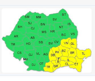 Vântul va MĂTURA sudul și estul țării