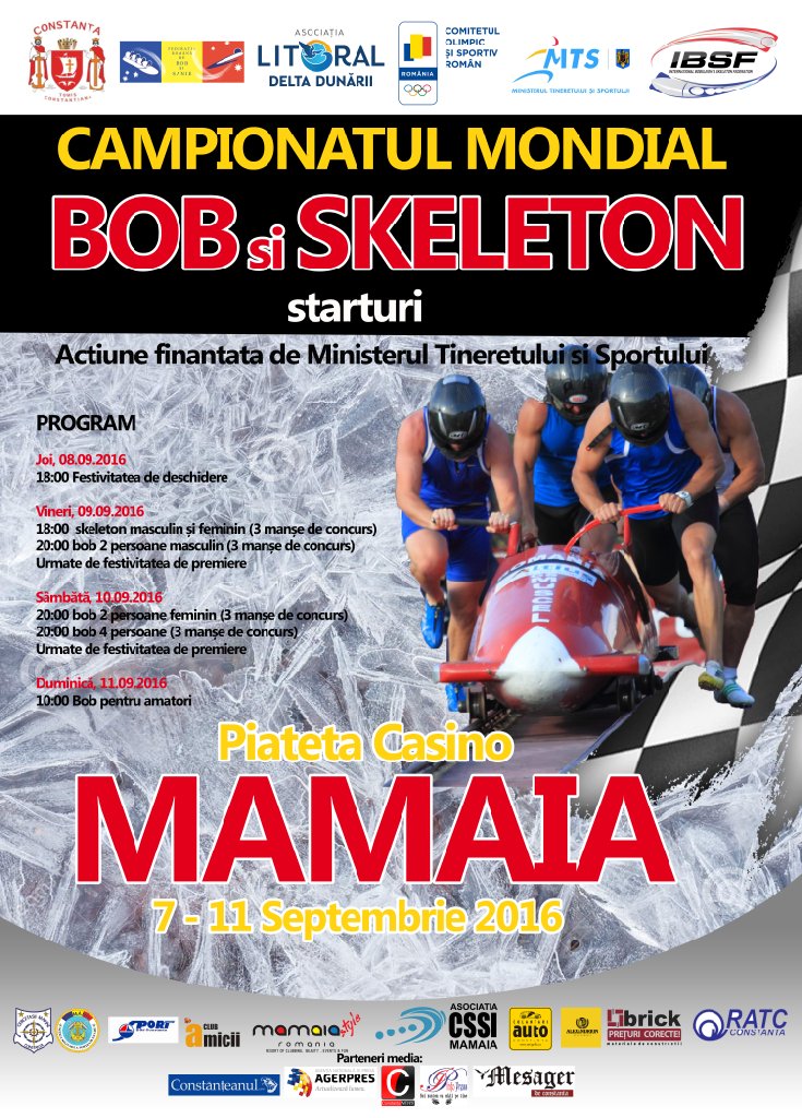 Programul Campionatului Mondial de Bob și Skeleton Starturi de la Mamaia