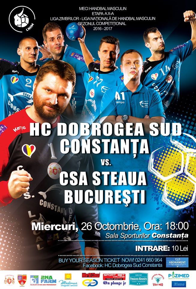 Liderul, HC Dobrogea Sud întâlnește la Constanța pe Steaua