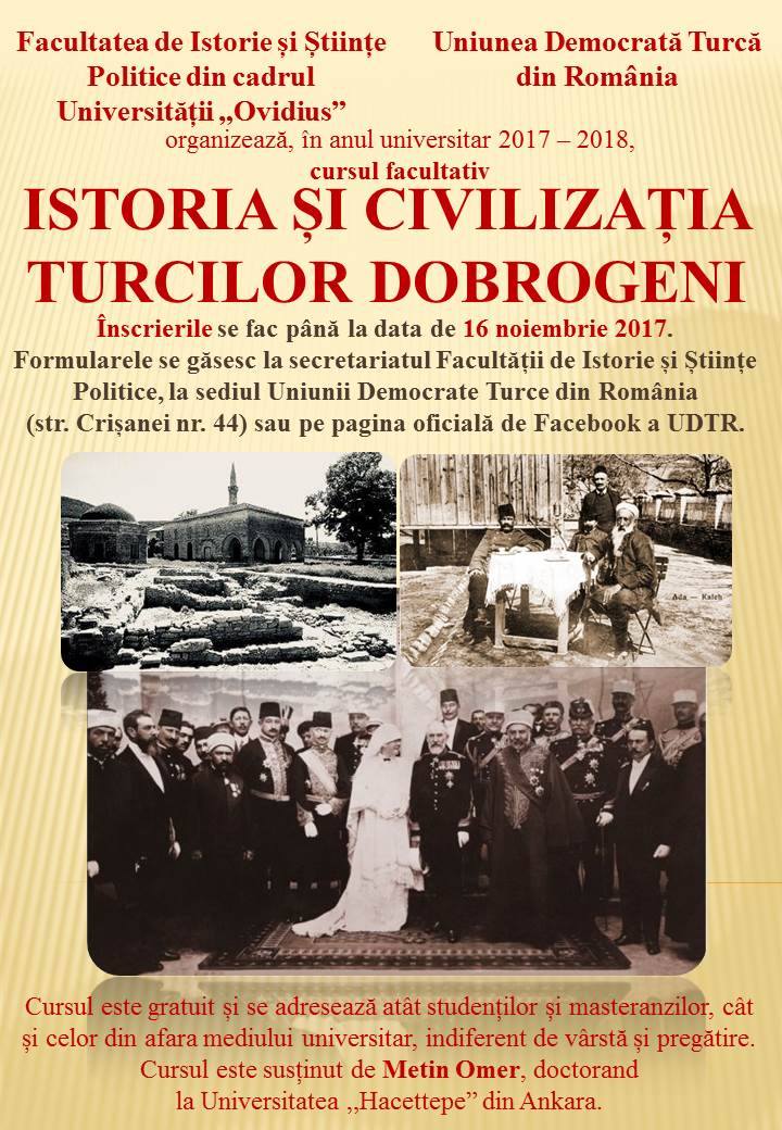 Constănțenii, invitați să afle despre istoria și civilizația turcilor dobrogeni în cadrul unui curs gratuit, la Universitatea „Ovidius“