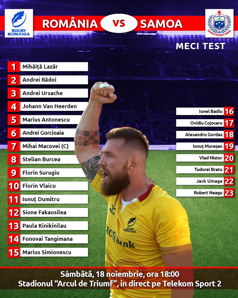 Stejarii întâlnesc Samoa la București