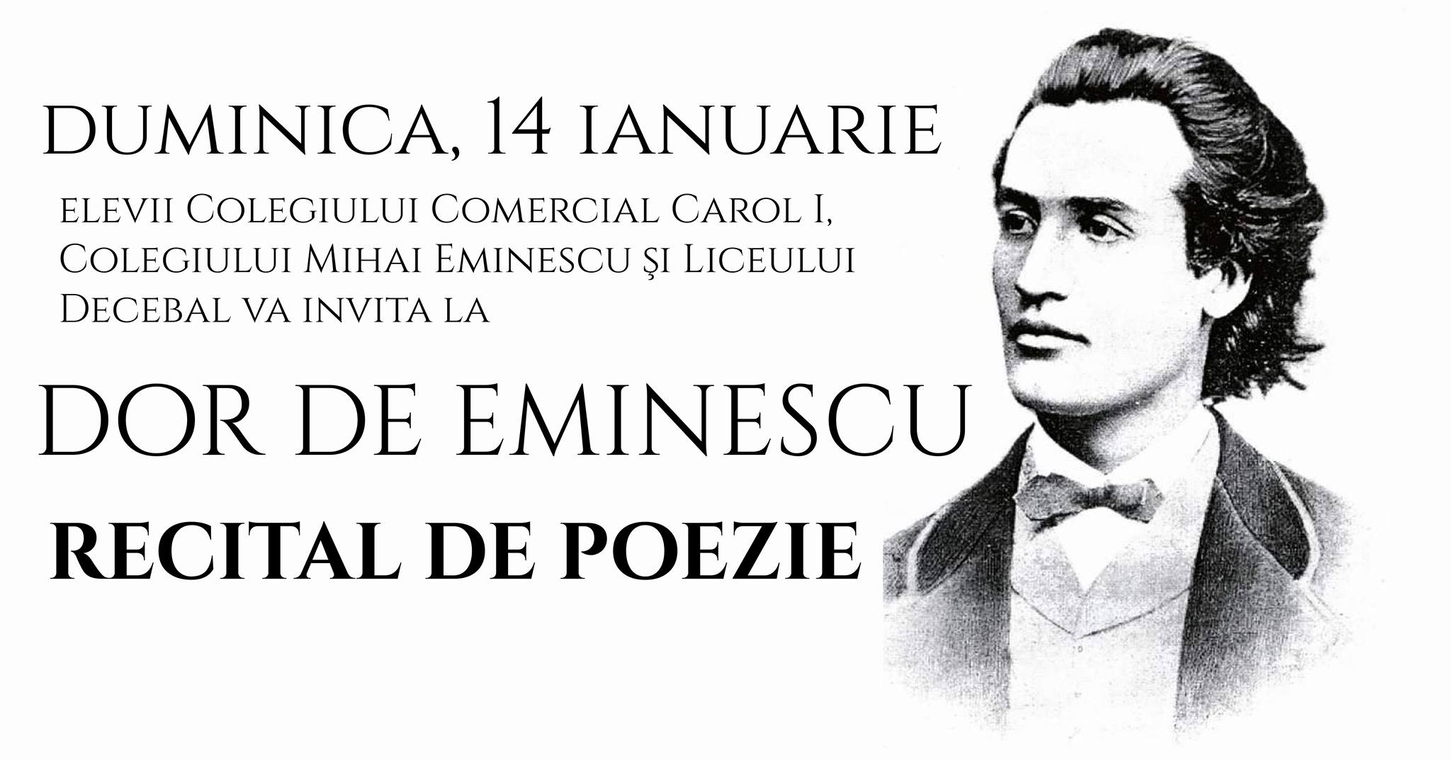 Ziua Culturii la Constanța – Recital de poezie „Dor de Eminescu“