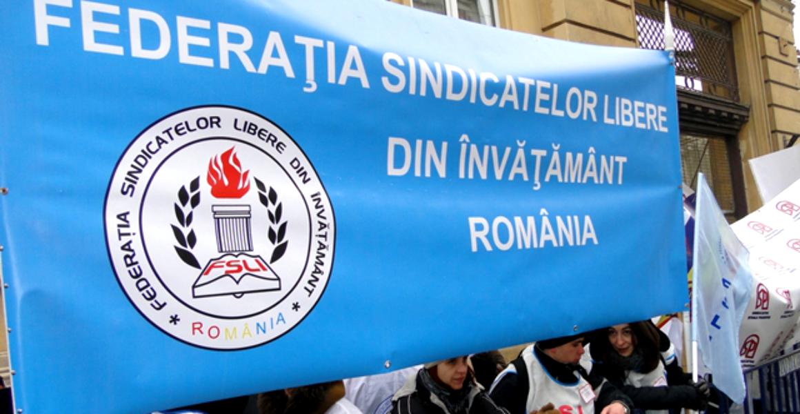 BUCUREȘTI: Protest al sindicaliștilor din Educație în fața Guvernului