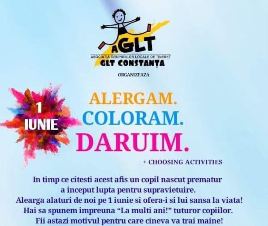 CONSTANȚA: Cros umanitar – „Alergăm, Colorăm, Dăruim”