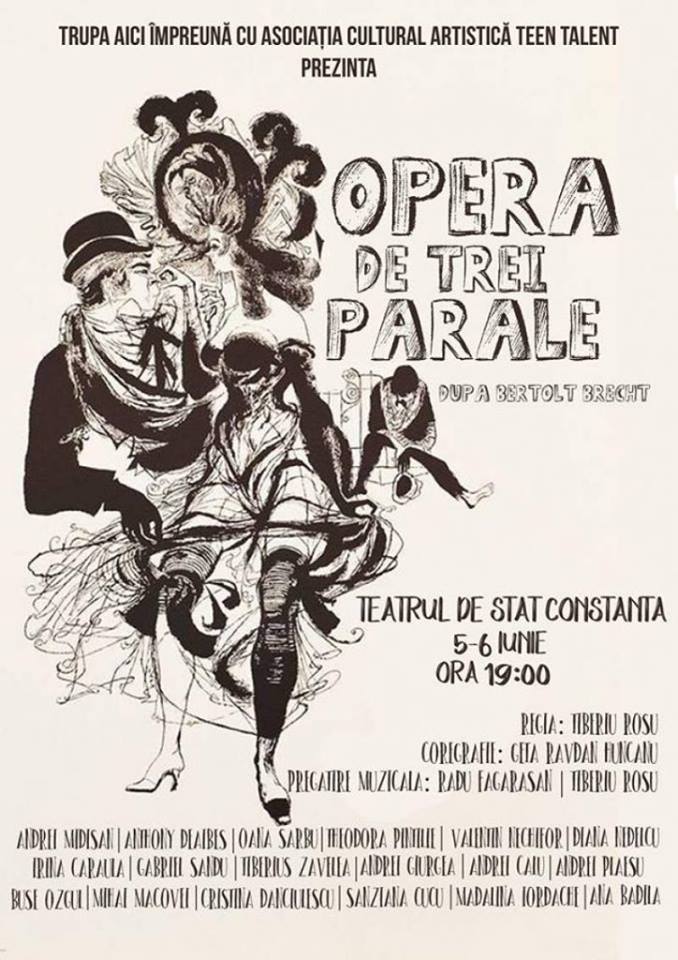 „Opera de trei parale“ se joacă, diseară, pe scena Teatrului de Stat din Constanța