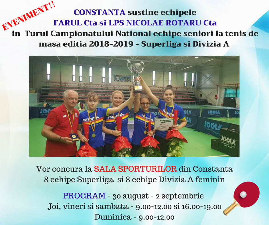 Tenis de masă de calitate în Sala Sporturilor din Constanța