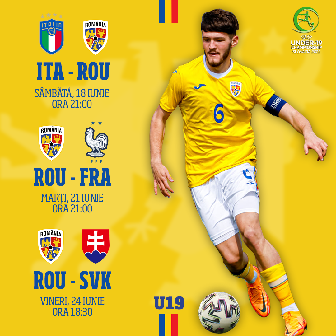 România întâlnește Italia în primul meci de la EURO U19