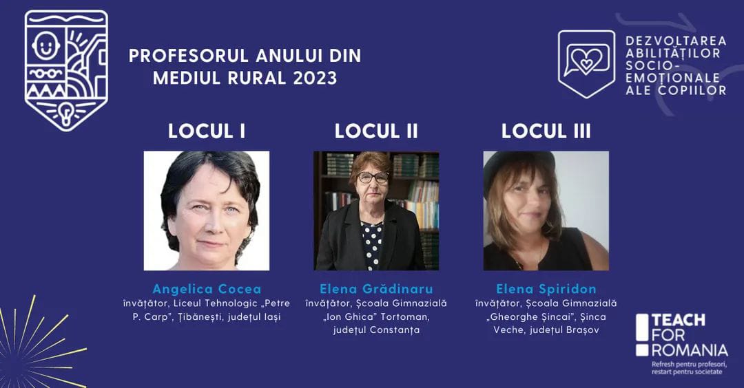 CONSTANŢA: O învăţătoare din Tortoman a obţinut locul II la Gala Profesorul Anului din mediul rural