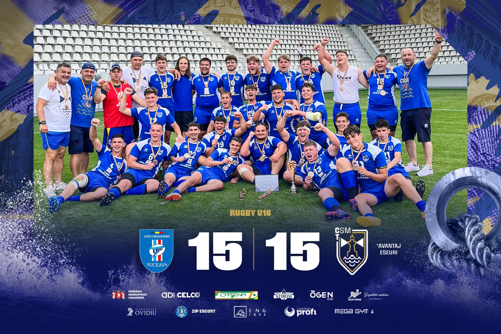 CSM Constanța a cucerit medaliile de bronz în campionatul Diviziei Naționale de rugby U18