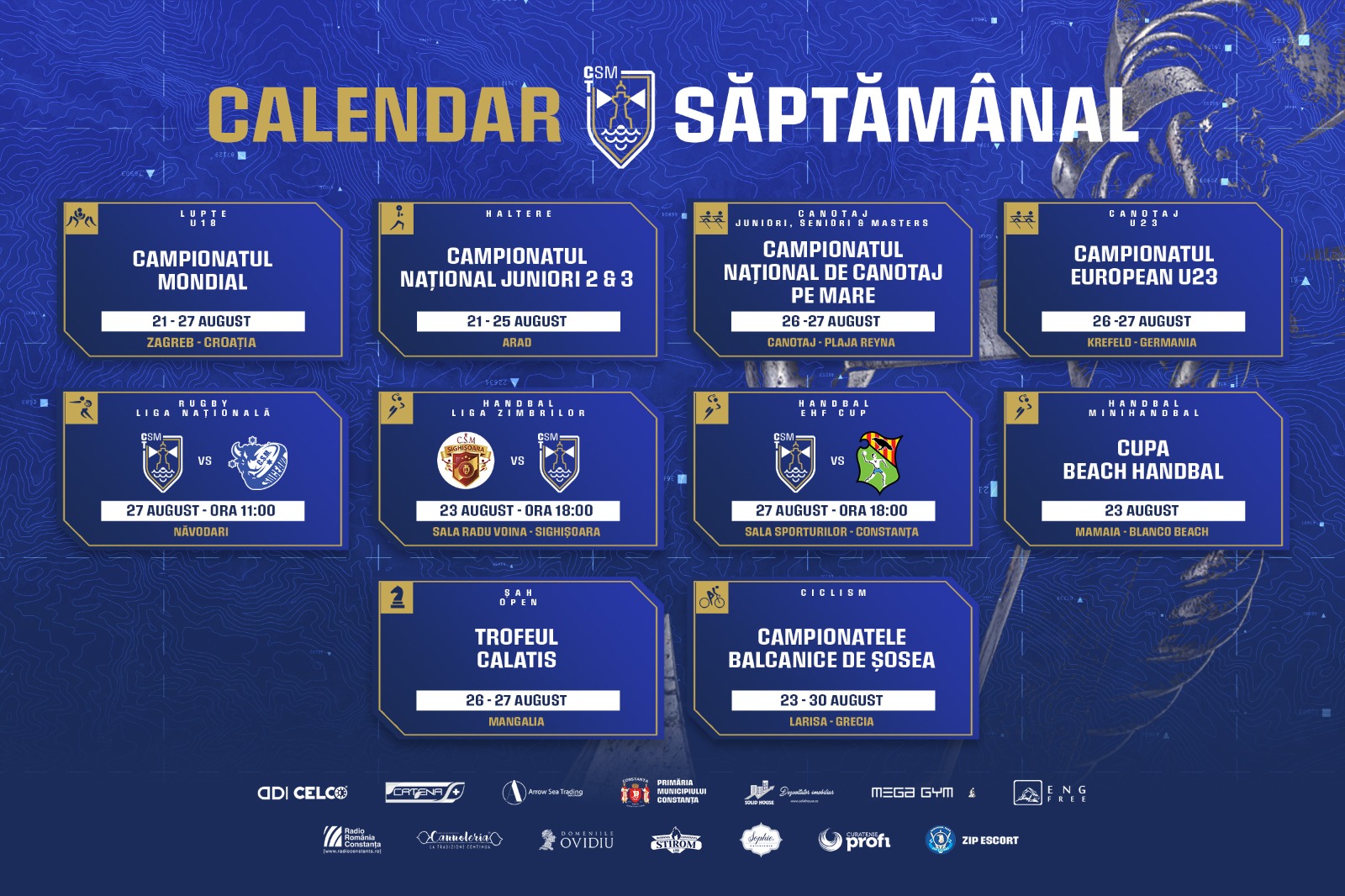 Competiții importante pentru sportivii de la CSM Constanța