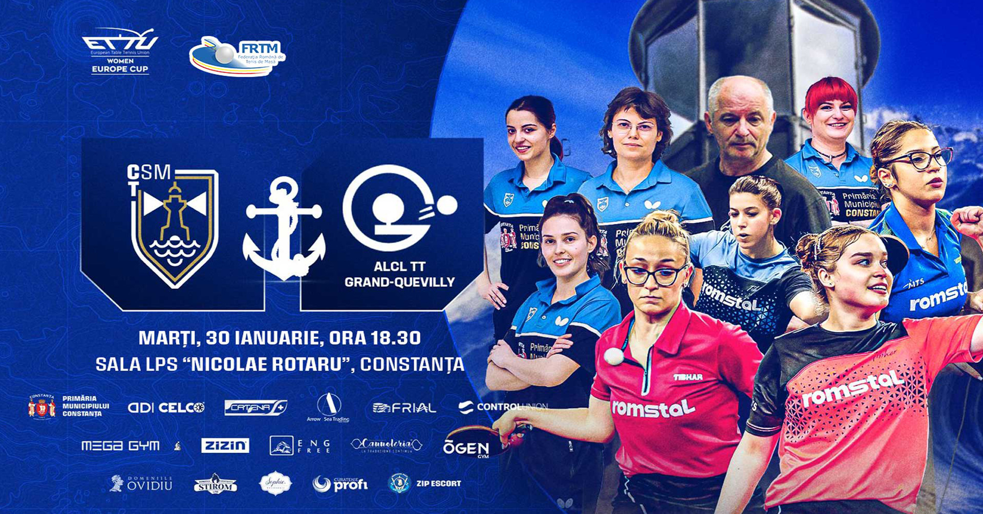 CSM Constanța evoluează marți în ETTU Europe Cup Women