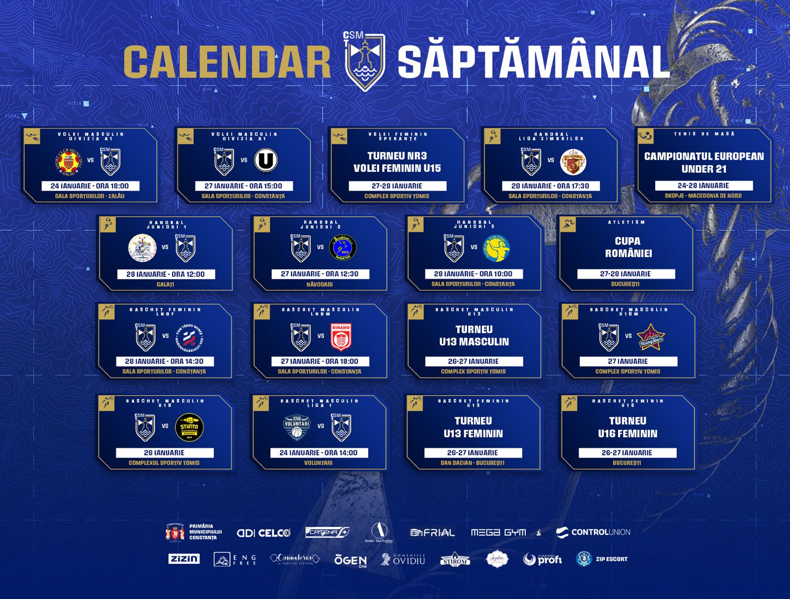 Competiții numeroase pentru sportivii de la CSM Constanța