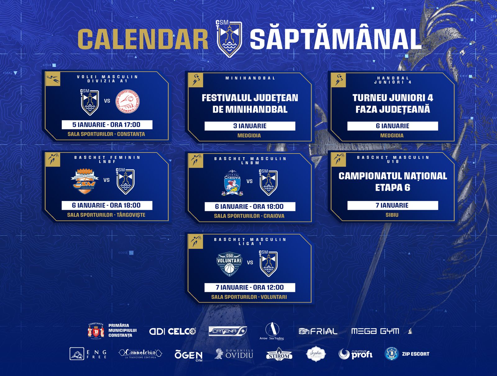 Primele meciuri ale anului pentru echipele de la CSM Constanța
