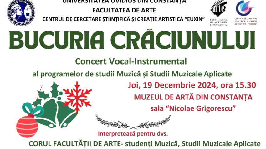 Concertul vocal-instrumental „Bucuria Crăciunului”, la Muzeul de Artă din Constanța