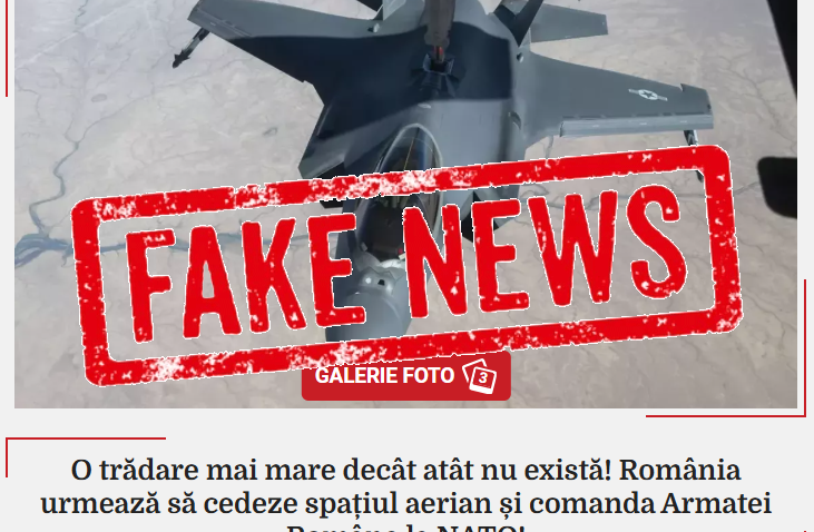 MApN demontează o nouă informație FALSĂ pe tema spațiului aerian al României