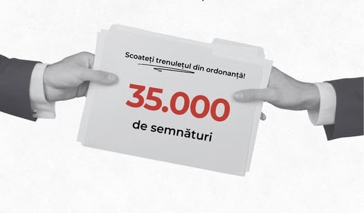 ANOSR a depus la Guvern petiţia „Scoateţi trenuleţul din ordonanţă!”