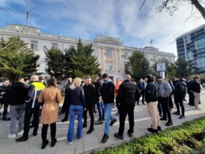 protest politisti IPJ Constanta - foto - Banci